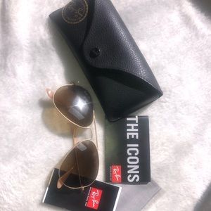 Ray Bans aviator gradient gold